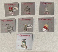 Vintage Jezlaine Christmas  Charm, .925 Sterling Boot Tree Reindeer Gift Sleigh