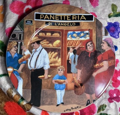 Set of 6 VTG Guy Buffet Tuscan Storefronts Dinner Plates 11  Collector Plates