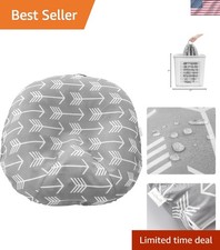 Water Resistant Removable Cover for Newborn Lounger  Unisex Gray Arrow Desig...