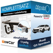 Für Audi Q5 Sportback 20- TOWCAR Anhängerkupplung abnehmbar + 13polig E-Satz