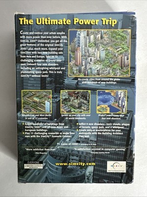 SimCity 3000 (PC, 1999) Big Box - Complet en boite