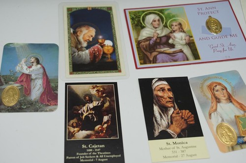 Lot Religieux Prière Cartes Jésus St. An. St.Jude St.Monica St.Cajetan - Photo 3 sur 6