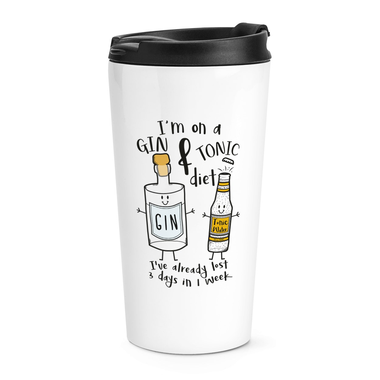 I'm On A Gin And Tonic Diet Travel Mug Cup Funny Joke Thermal Tumbler