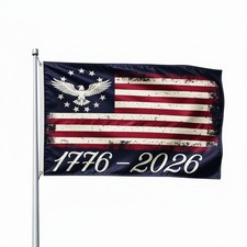 AGAS 250 Year of America Flag 3 x 5 ft Single Sided Polyester 1776-2026 Vintage