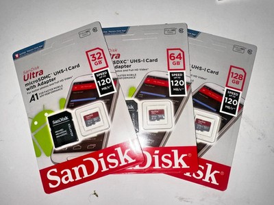 SanDisk Ultra Micro SD Karte 32GB 64GB 128GB Class 10 SDHC SDXC Speicher & Adapter