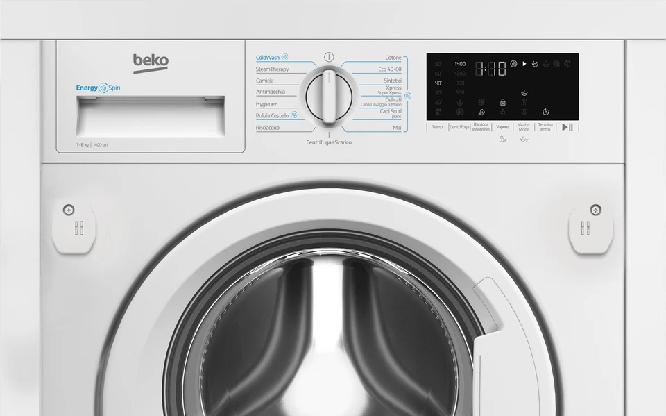 LAVATRICE INCASSO BEKO WIT8A4BW 8kg 1400g. Cesto AquaWave® VAPORE Inverter cl.A - Immagine 4 di 4
