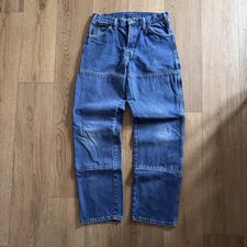 Vintage Dickies Denim Carpenter Double Knees Blue Mens 31x33 Jeans Y2K Workwear 