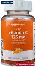 Amazon Basics Kids' Vitamin C 125mg Gummies, Orange Flavor, Soft Chew, 60 Count,