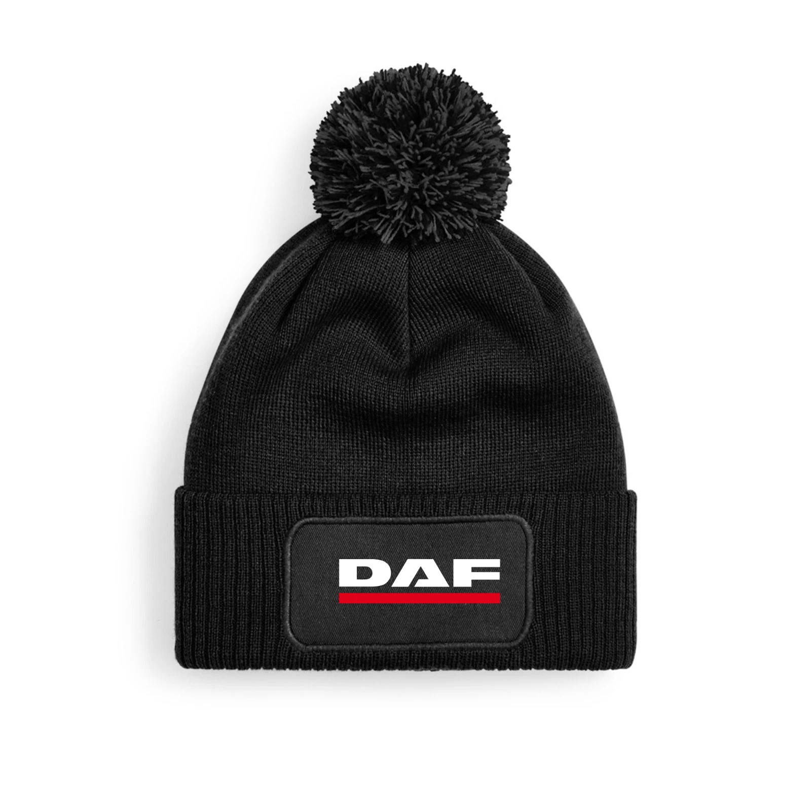 DAF Lorry Truck Workwear Unisex Beanie Patch Printed Bobble Hat Winter Warm