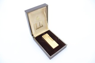 Dunhill Rollagas Pocket Lighter Gold Plated In Box