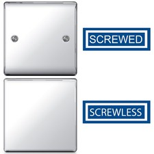 BG Polished Chrome Switches & Sockets Full Range Screwed Or Screwless Flatplate