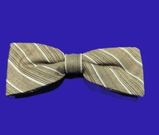 VTG Silk Brown/Gray/Black Classic 5" x 2" Bow Tie Royal Rust Resistant Clip On