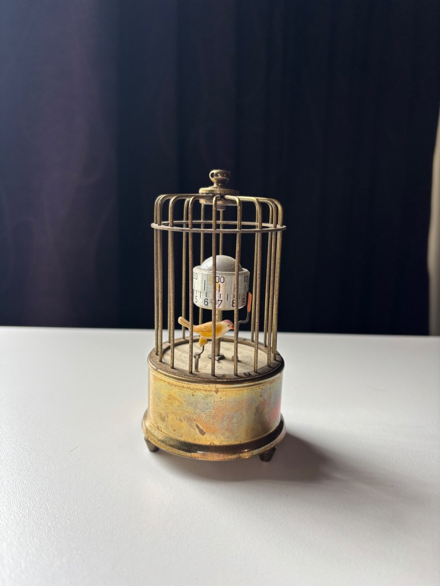 VTG J.Kaiser GMBH Brass Bird Cage Clock No (0) Jewels Unadjusted