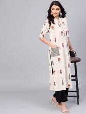 Floral Print Cotton Kurta for Women Ethnic Casual Kurti Plus Size