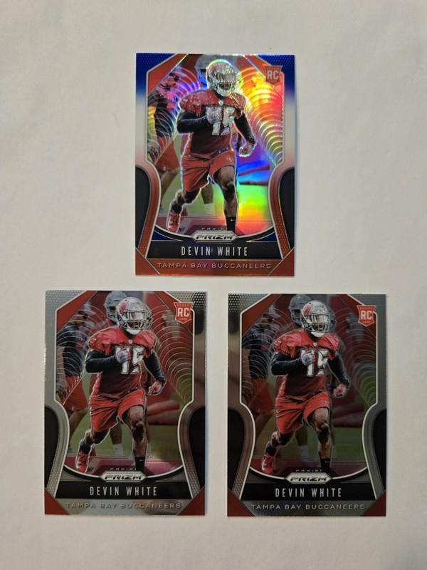 Devin White Rookie RC 2019 Prizm #312 Red White Blue + Base x2 | Lot x3