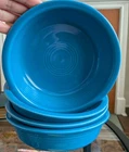 4 Homer Laughlin Fiesta 7" Coupe Soup Bowl Set Peacock Blue HLC Preowned Lot