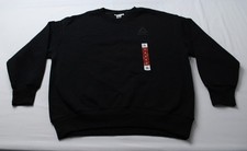 Reebok Women's Solid Lux Oversized Crew Neck Sweatshirt EJ3 Black Medium NWT