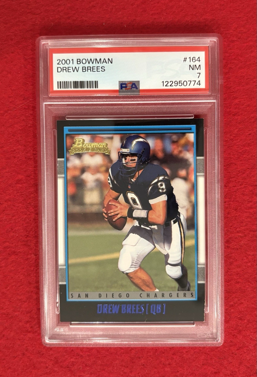 2001 Drew Brees RC PSA 7 Bowman Rookie Purdue Chargers Saints NFL HOF 2026