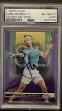LORENZO MUSETTI SIGNED AUTOGRAPH 2024 TOPPS CHROME TENNIS PURPLE PSA DNA