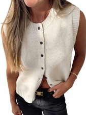 Pulloverweste Damen 2025  Sommer  Leicht - Strick Ärmellos Bu3704