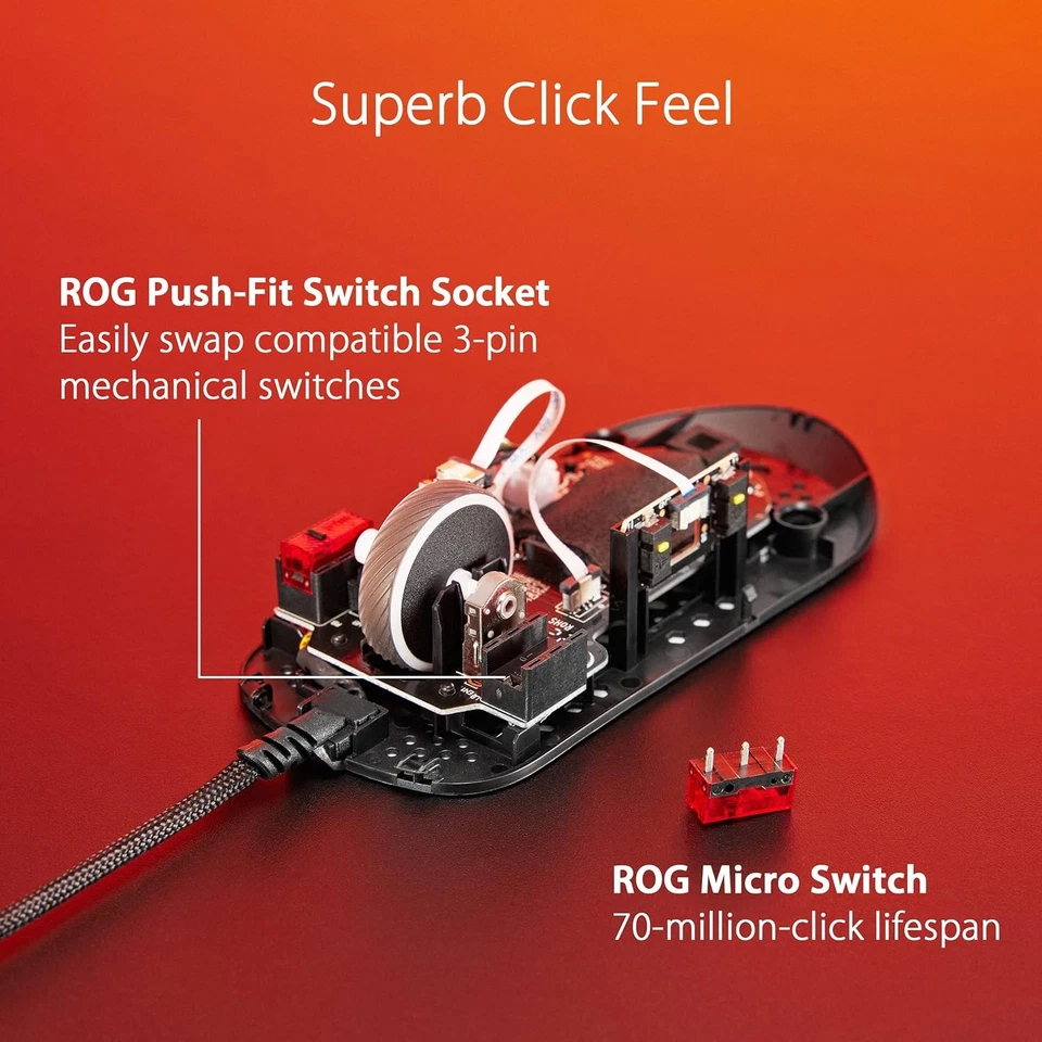 ASUS - Souris ROG Strix Impact III Wireless Portable Black Wireless - Image 4 of 4