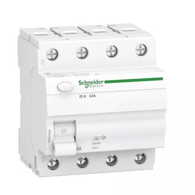 Schneider Electric A9Z01463 Acti 9 Fehlerstrom-Schutzschalter ID K, 4P, 63A, 30M