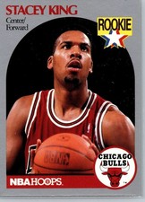 Stacey King NBA Hoops 1990 Rookie Card #66 Chicago Bulls NBA Basketball