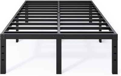 Cama matrimonial 18'' estructura metálica resistente sin colchón montaje fácil
