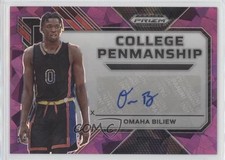 2023 Prizm Draft Picks College Penmanship Purple Ice 71/99 Omaha Biliew Auto mi7