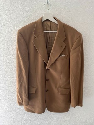 Vintage Hugo Boss Cashmere Sakko / Blazer Camel Beige Gr. 98 (XL)