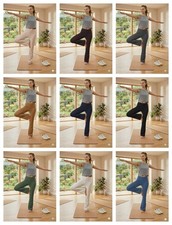 Women’s Jersey Yoga Gym Trouser Flared Bootcut Stretchy Fitness Sports Pants
