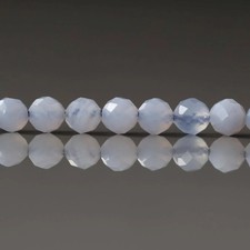 4mm Blue Lace Agate Beads Faceted Round Natural Gemstone 15" Strand DIY Jewelry