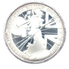 A Royal Mint 2017 Britannia 1/2oz .999 Fine Silver Bullion One Pound / £1 Coin