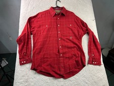 Tommy Hilfiger Men's Casual Button-Down Shirt Red XL Cotton