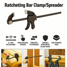 Ratcheting Bar Clamp Spreader Quick-Grip Woodworking Hand Tool Heavy Duty