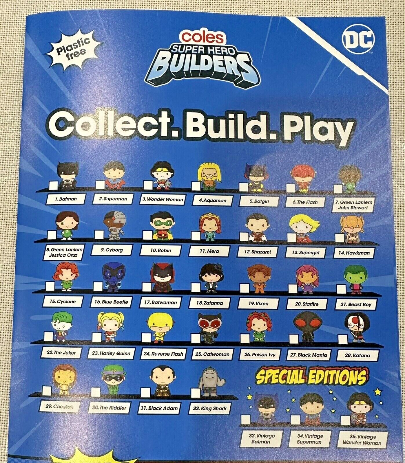 Coles DC Super Hero Builders Collectables/Figures Choose your Own