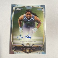 2014 Jason Verrett Topps Chrome On-Card Auto RC Rookie Chargers. rookie card picture