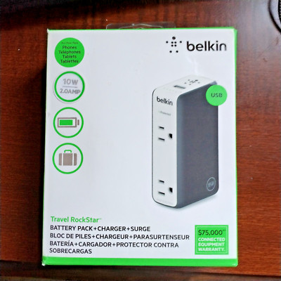 Belkin Travel RockStar Portable Charger White, Battery Pack, Charger, Surge