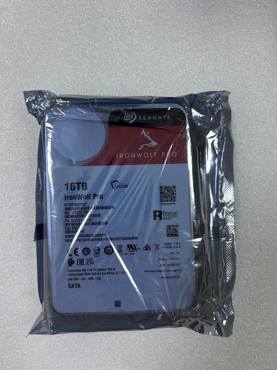 Seagate IronWolf Pro 16TB, Internal, 7200 RPM, 3.5in Seagate IronWolf Pro 16TB, Internal, 7200 RPM, 3.5in