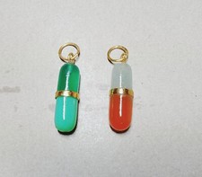 Gold Pill charm, Happy Pills, Pill Capsule, Small Pill Pendant, Jewelry Findings