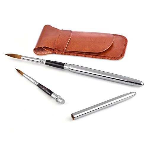 Sable Travel Watercolor Brushes, 4pcs Professional Kolinsky Watercolor