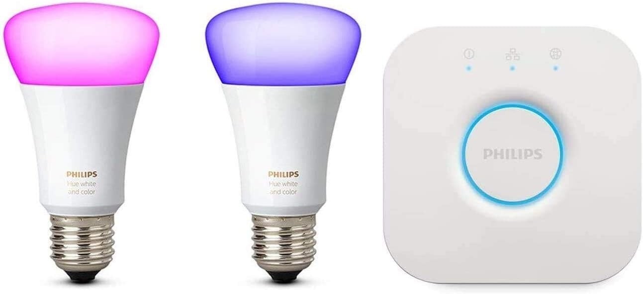 Philips Hue White & Color Ambiance 10W E27 LED Lampe Starter Kit inkl. Bridge