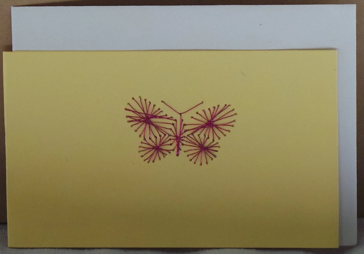 Butterfly Completed Embroidered Gift Tag #C126