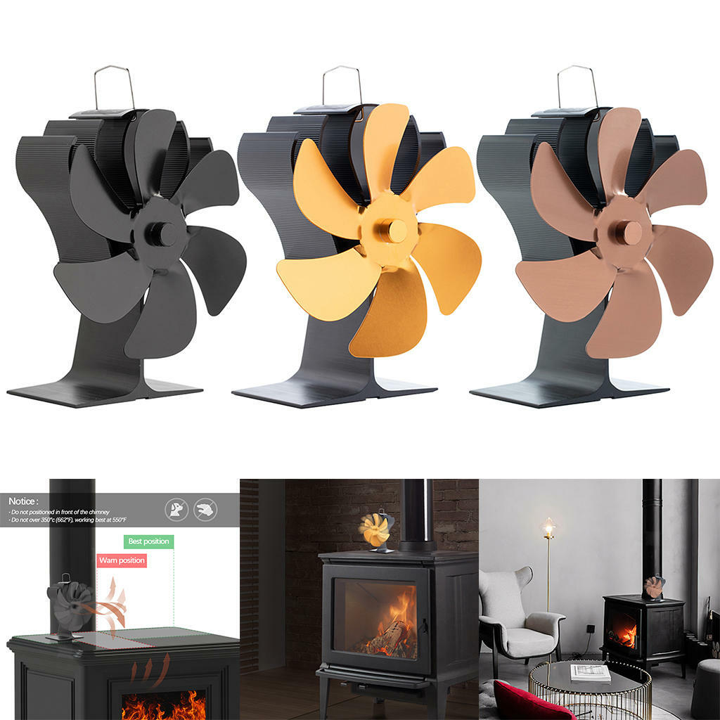 Heat Powered Stove Fan Environment Friendly Silent Operation Fireplace Fans  | eBay