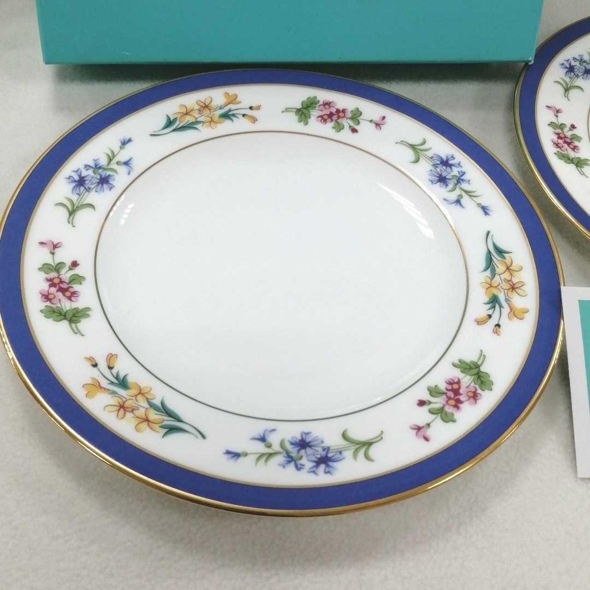 TIFFANY ＆CO. プレート Tiffany & Co. Plate Pair Floral Blue Line | eBay