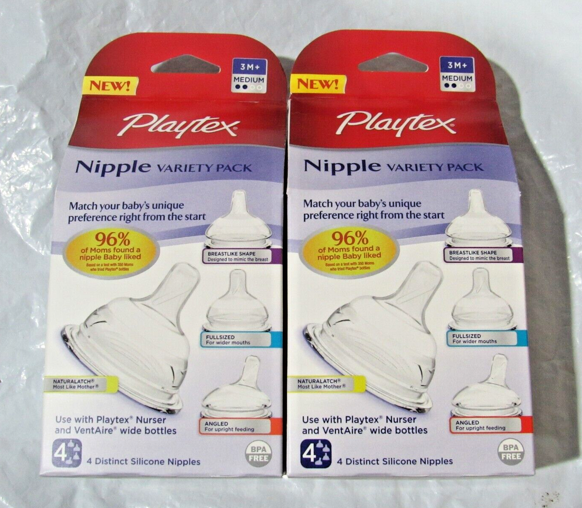 Lot of Playtex Nipple Medium Flow Variety Kit Count/PK