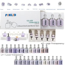 5Pcs US C14 HT/LT E.MAX CAD-CAM CEREC Lithium Disilicate Glass ceramic Blocks