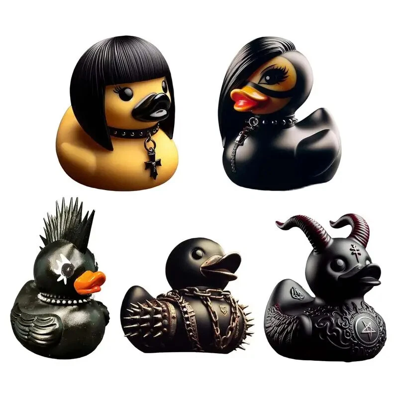 Dark Rubber Duck Rock Duck Satan Ducks,Novelty Halloween Ducks Home Office Decor - Image 2 of 4