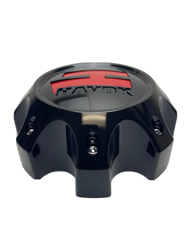 Tapa central de rueda Havok negro brillante CBH08-B1P CBH08-1P-1 Foto 2 de 3