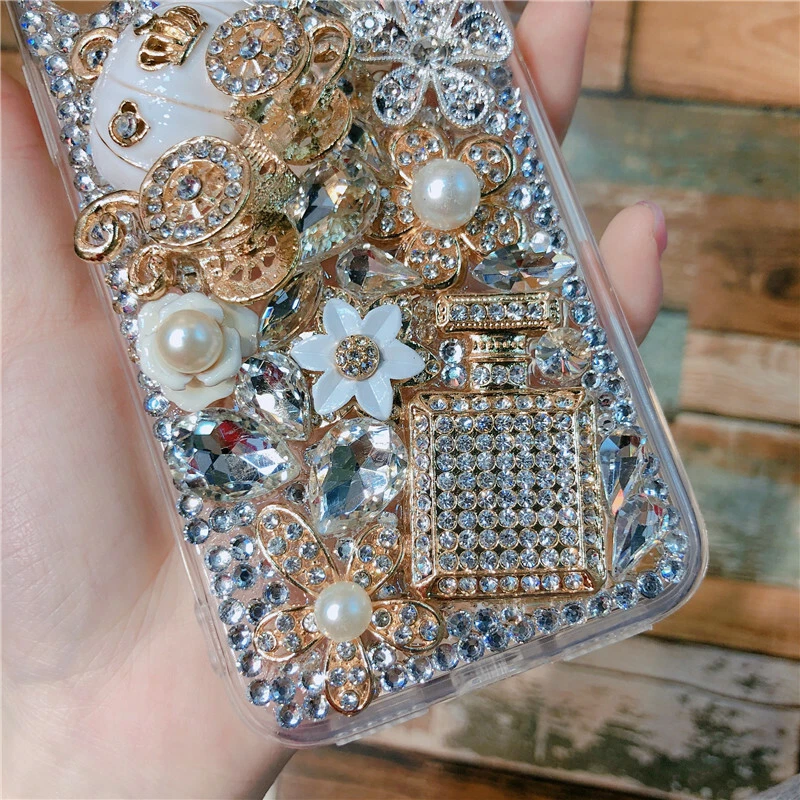 Estuche de cristal con diamantes de imitación de diamantes brillantes gemas brillantes de lujo para teléfonos celulares Foto 3 de 4